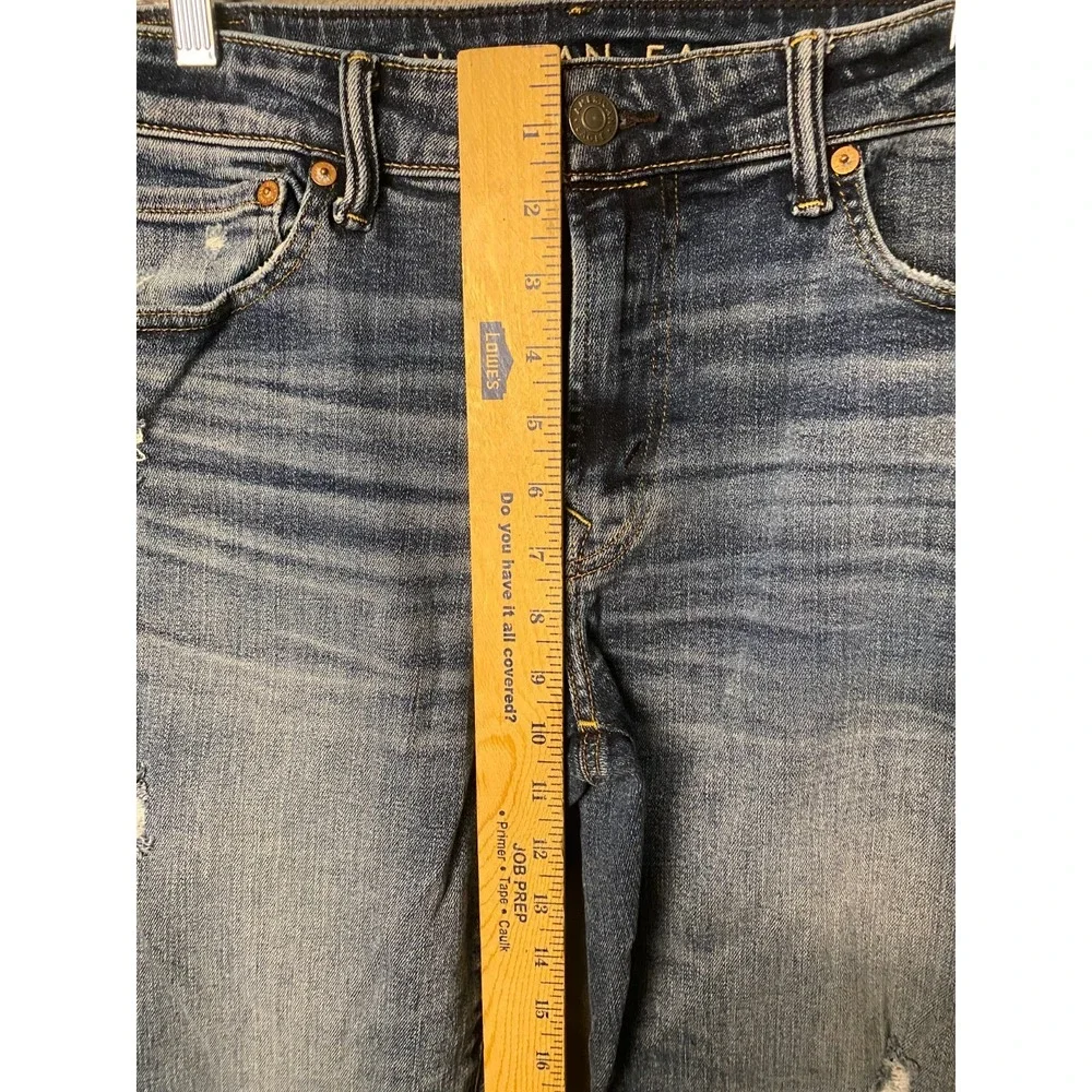 American Eagle Men's Jeans 33x30 Blue Original Straight AirFlex Distressed